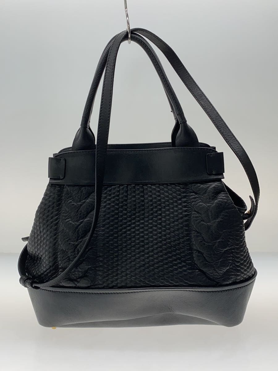 SONIA RYKIEL Tote Bag Leather BLK Solid 3