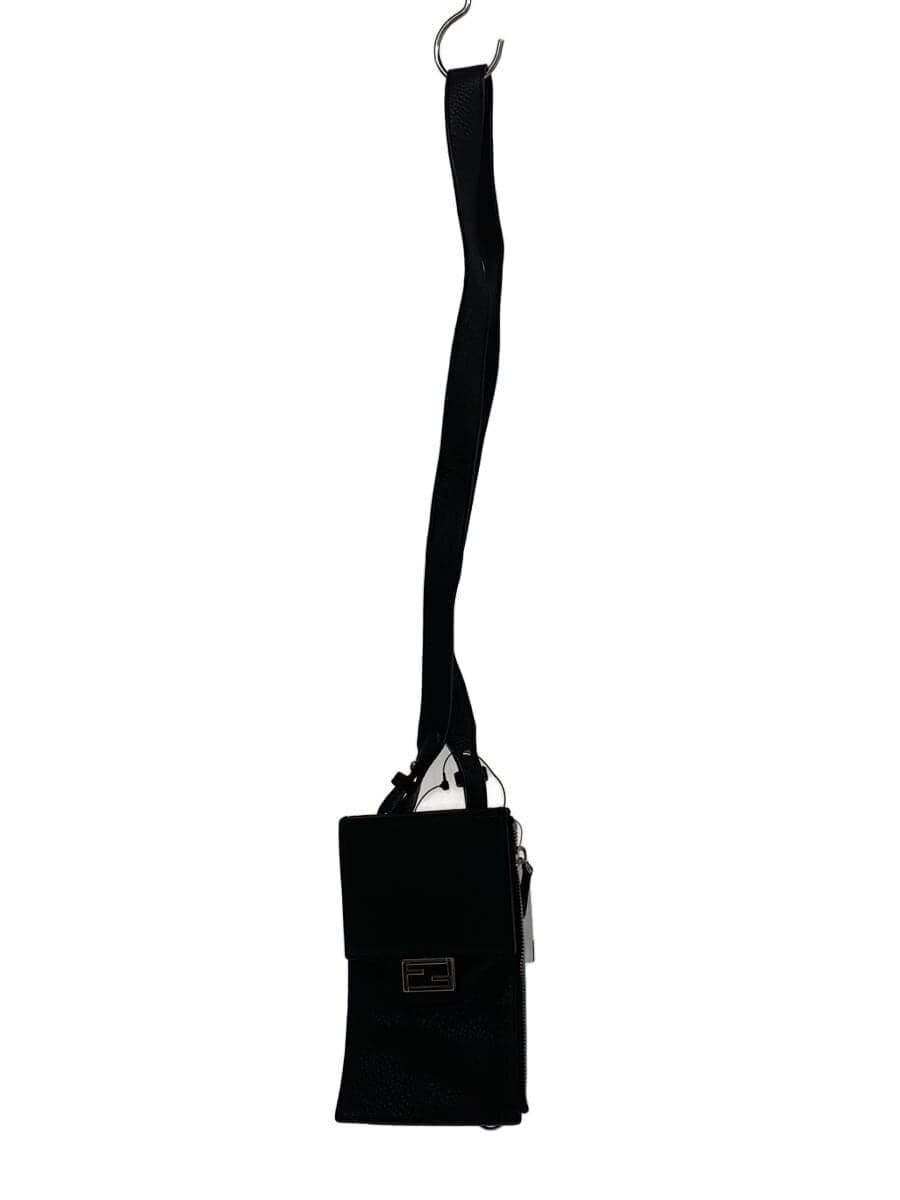 FENDI Shoulder Bag Leather BLK Solid