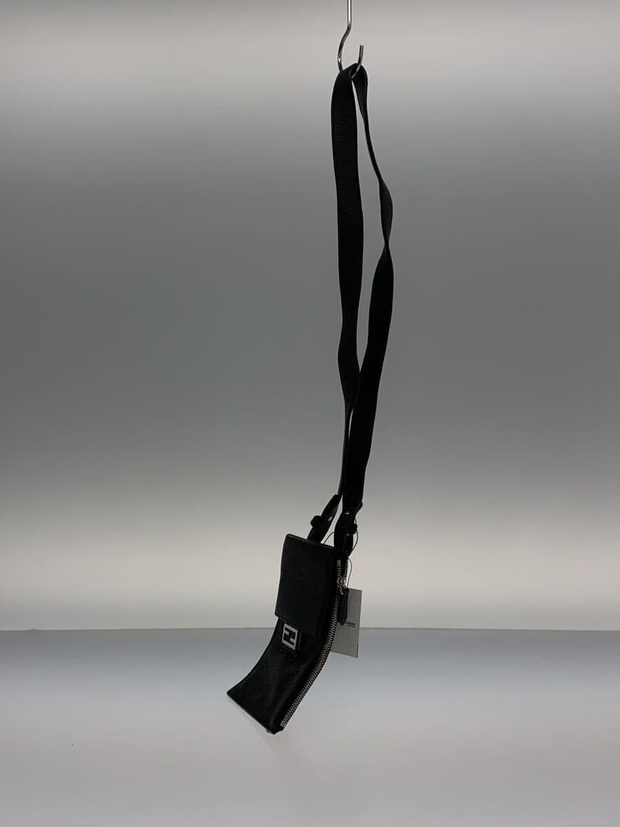 FENDI Shoulder Bag Leather BLK Solid 2