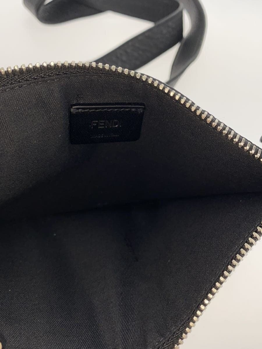 FENDI Shoulder Bag Leather BLK Solid 6