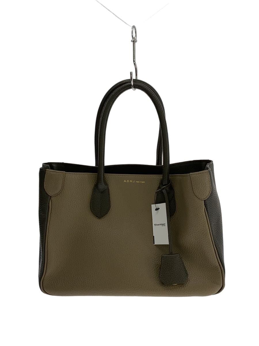 A.D.M.J. by Color Tote Bag Leather NVY Solid