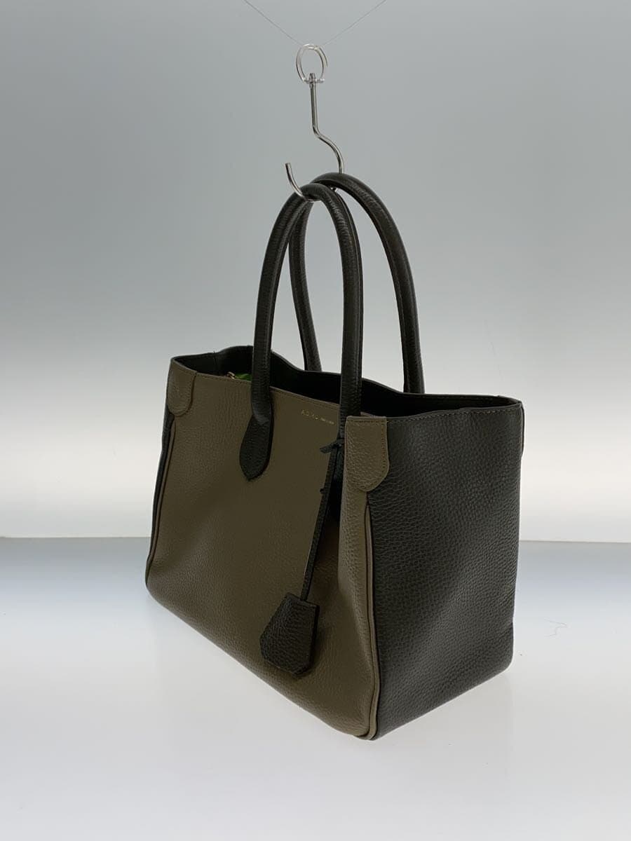 A.D.M.J. by Color Tote Bag Leather NVY Solid 2