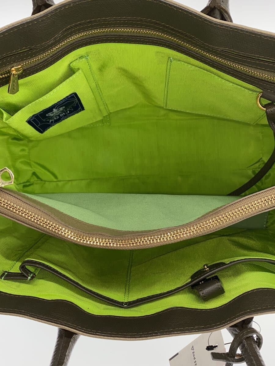 A.D.M.J. by Color Tote Bag Leather NVY Solid 6