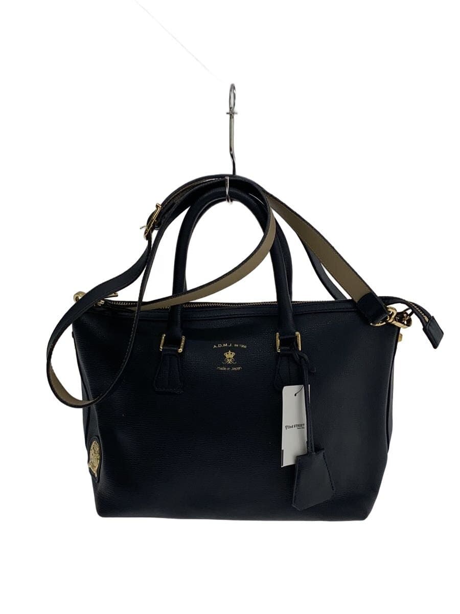 A.D.M.J. Shoulder Bag Leather BLK Solid