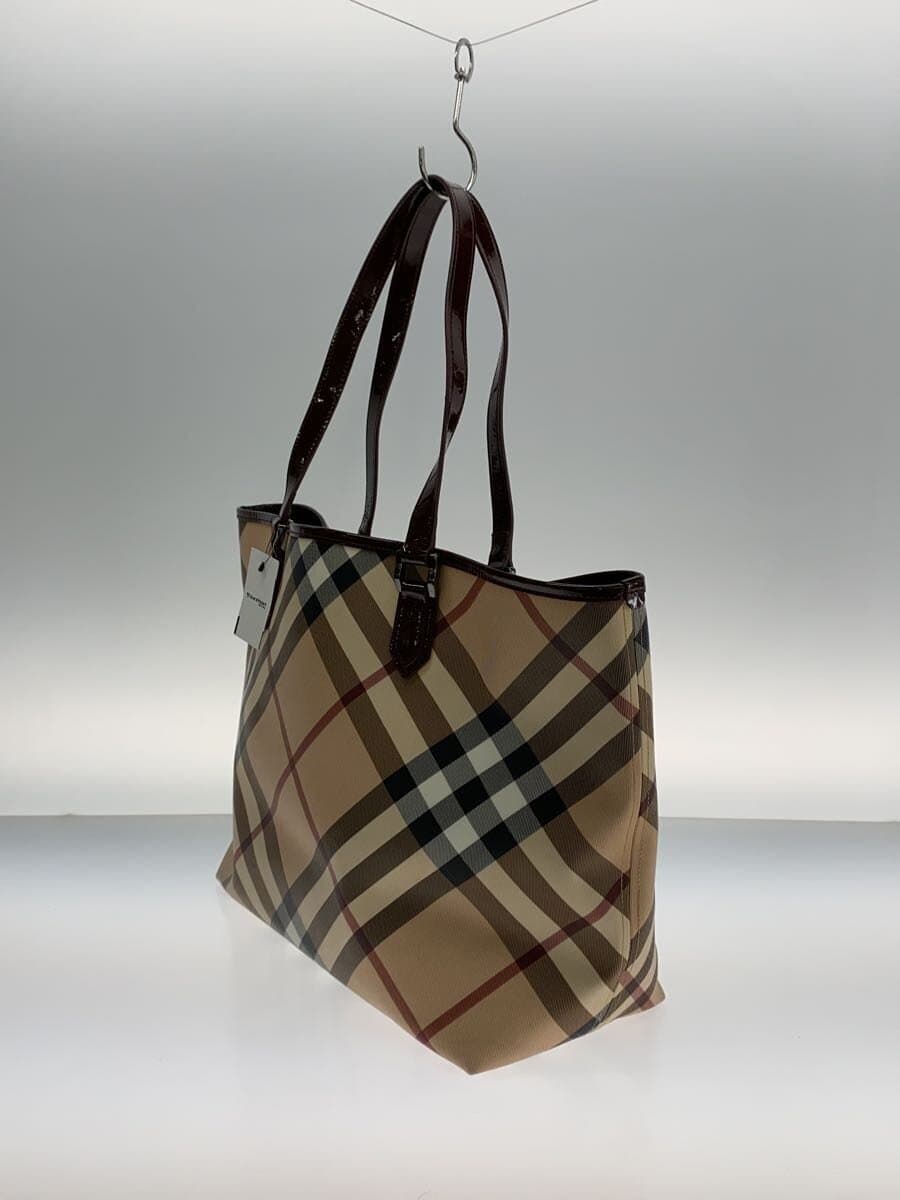 BURBERRY Coated Canvas Tote Bag CML Check 2