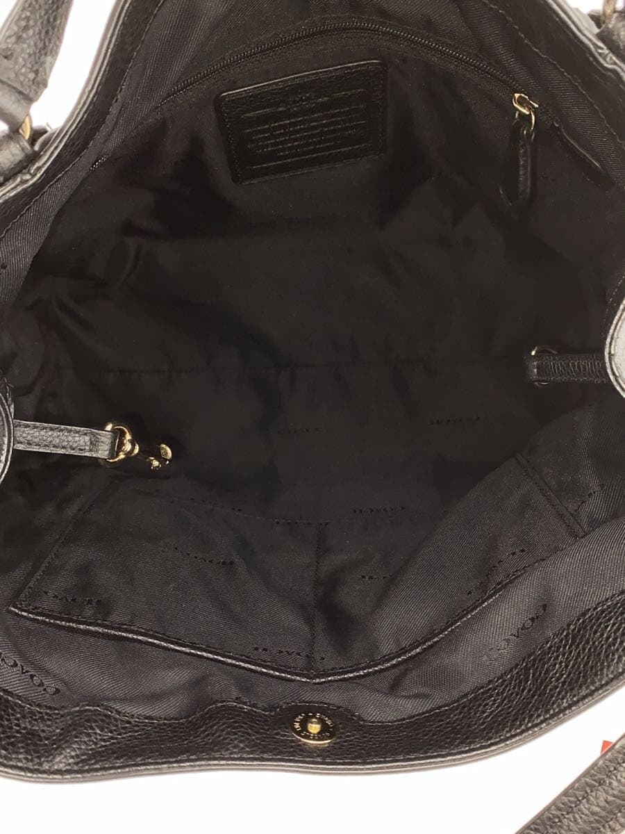 COACH Handbag Leather BLK Solid 6