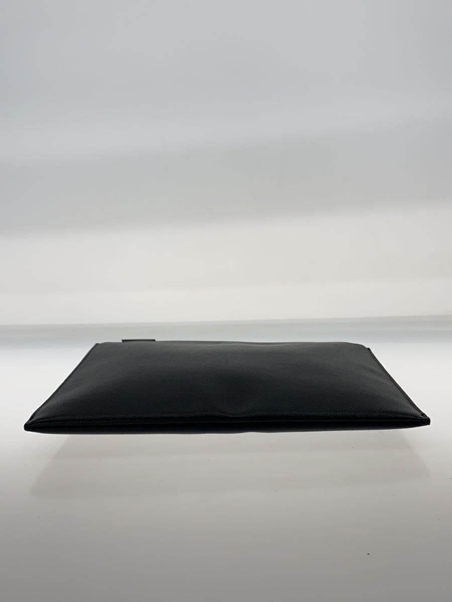 SAINT LAURENT clutch bag leather black plain 4