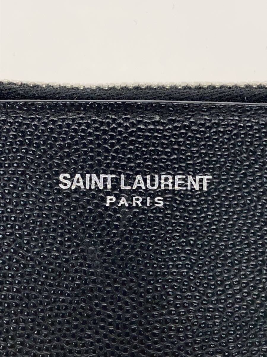 SAINT LAURENT clutch bag leather black plain 5