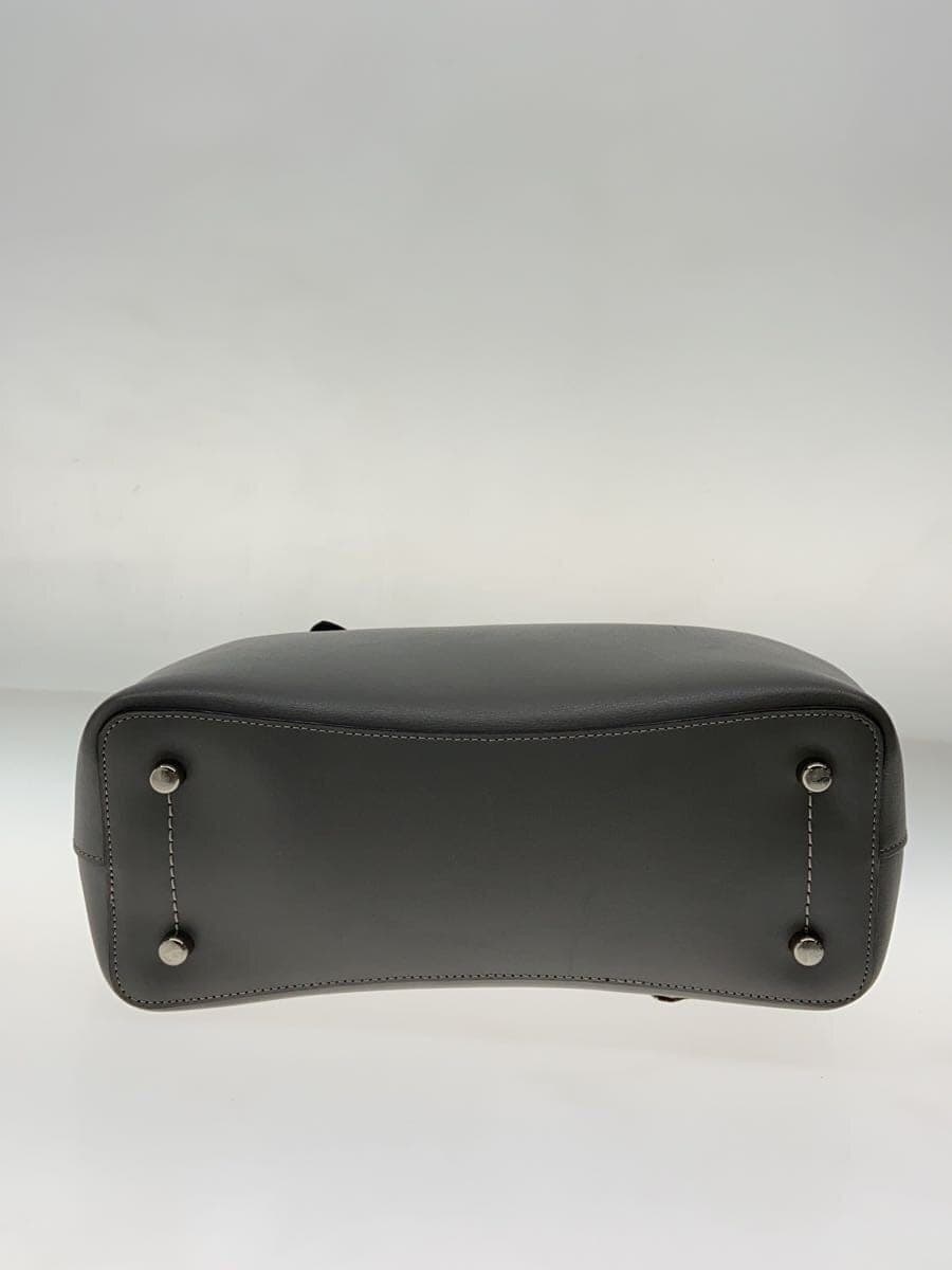 COACH Tote Bag Leather GRY Solid 4