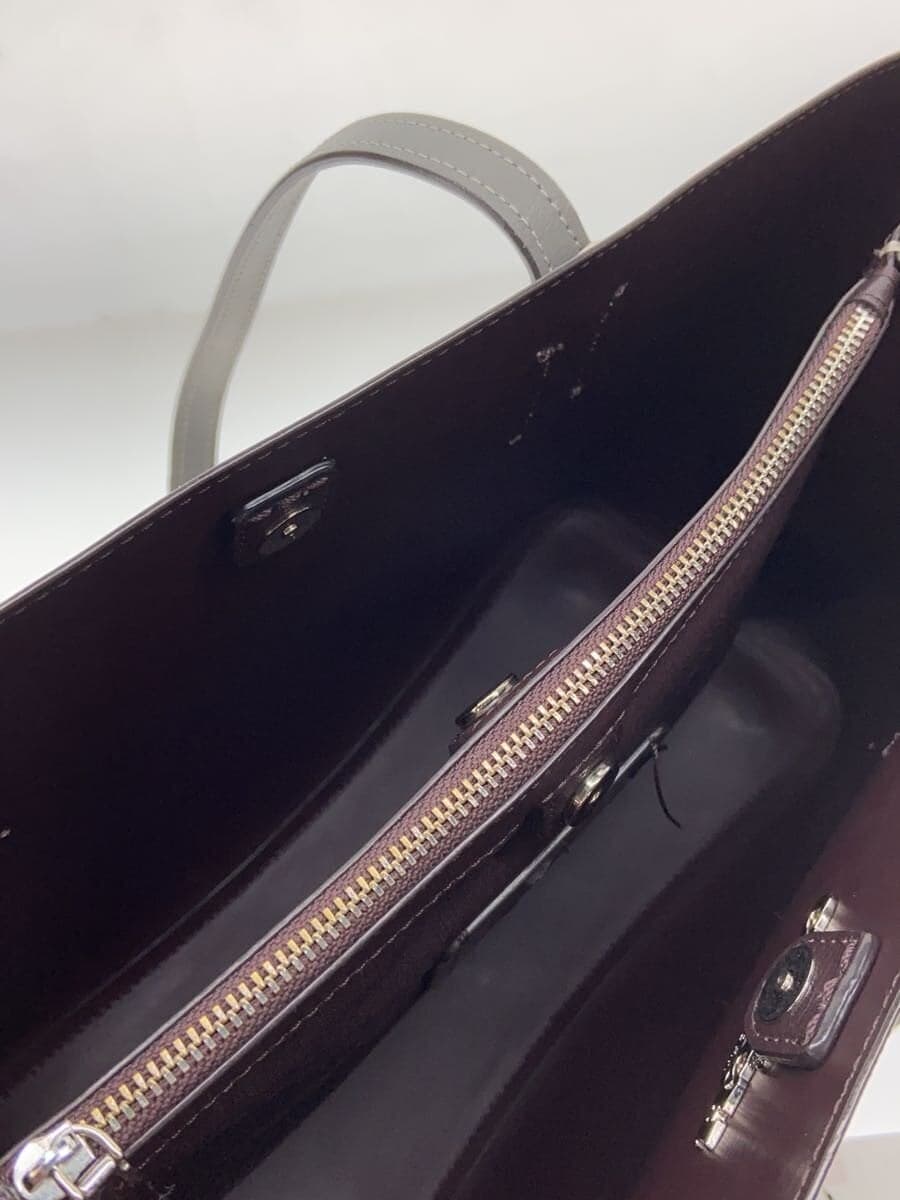 COACH Tote Bag Leather GRY Solid 6