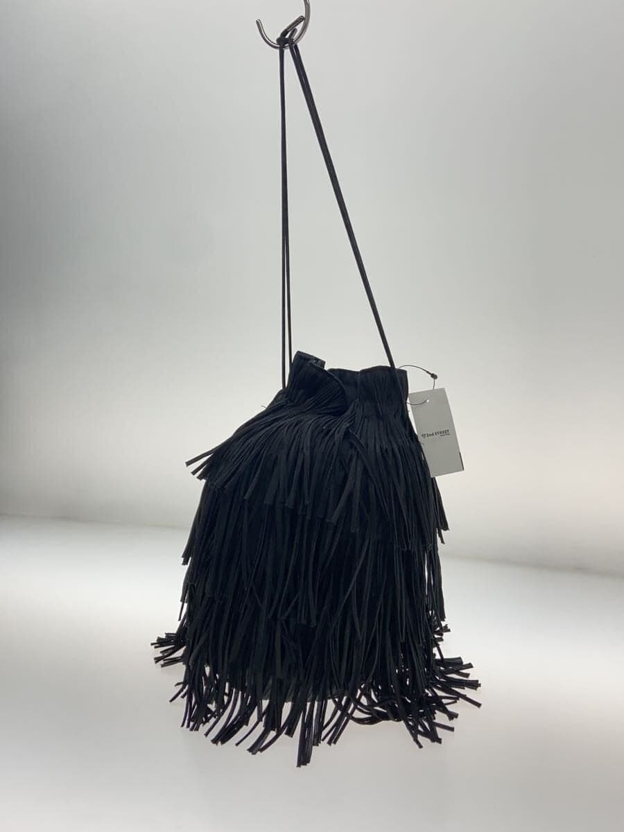 PLEATS PLEASE ISSEY MIYAKE fringe drawstring bag pouch polyester BLK 2