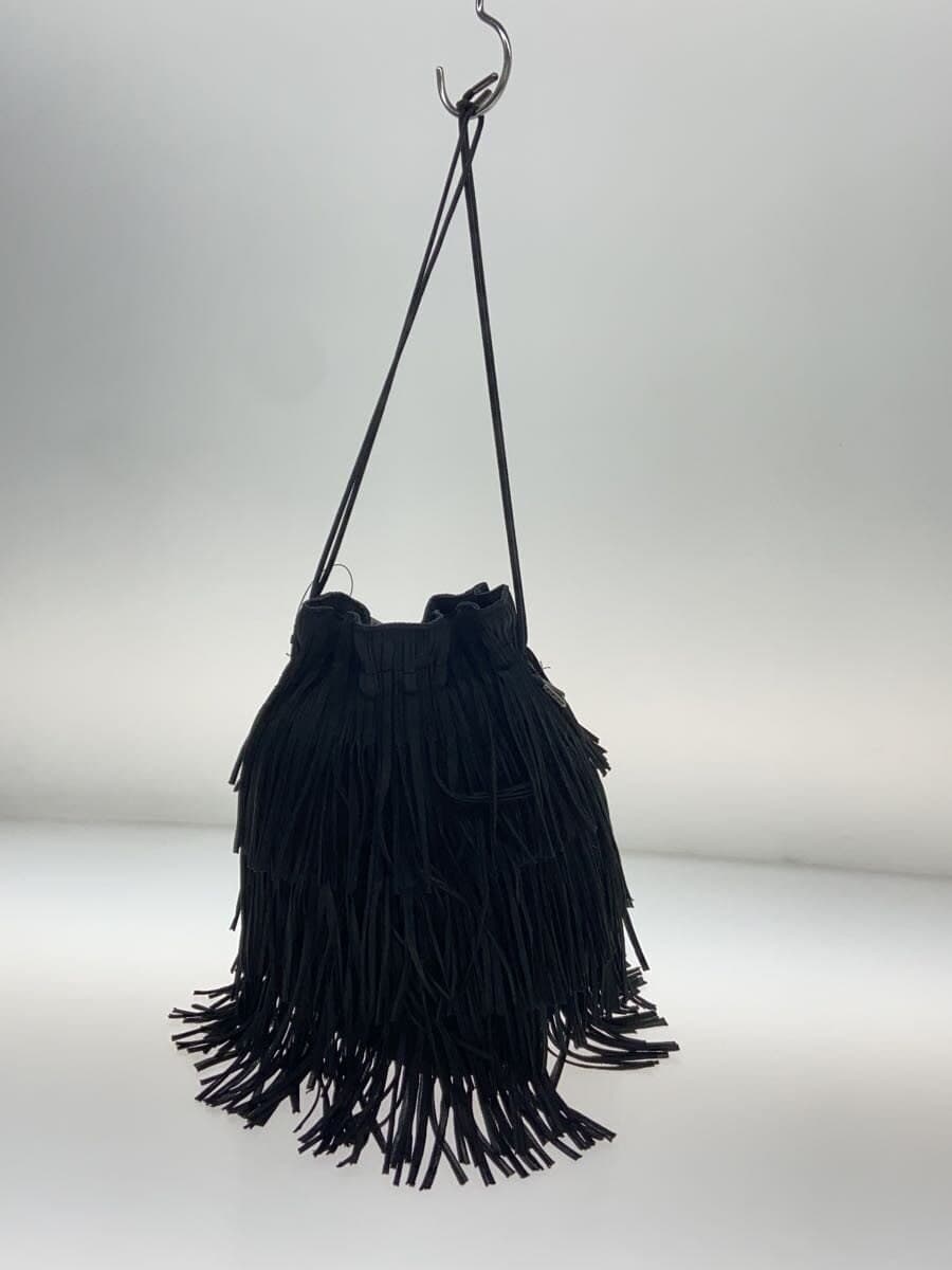 PLEATS PLEASE ISSEY MIYAKE fringe drawstring bag pouch polyester BLK 3
