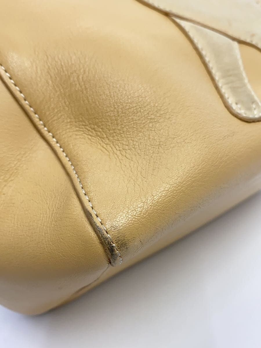 Kitamura Handbag Puppy Motif Leather Beige With Stain Kitamura 9