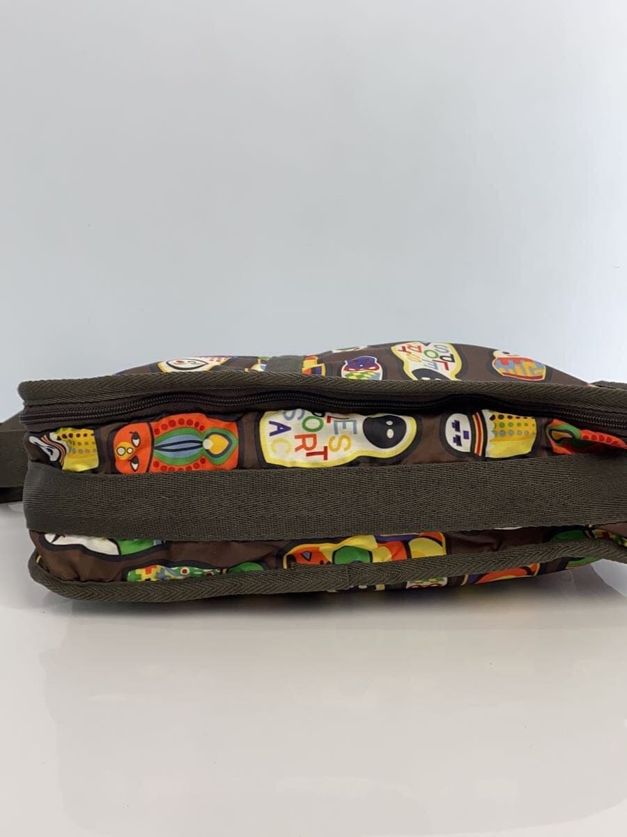 LESPORTSAC Shoulder Bag All Over Pattern Brown Pouch LeSportsac Sack 4