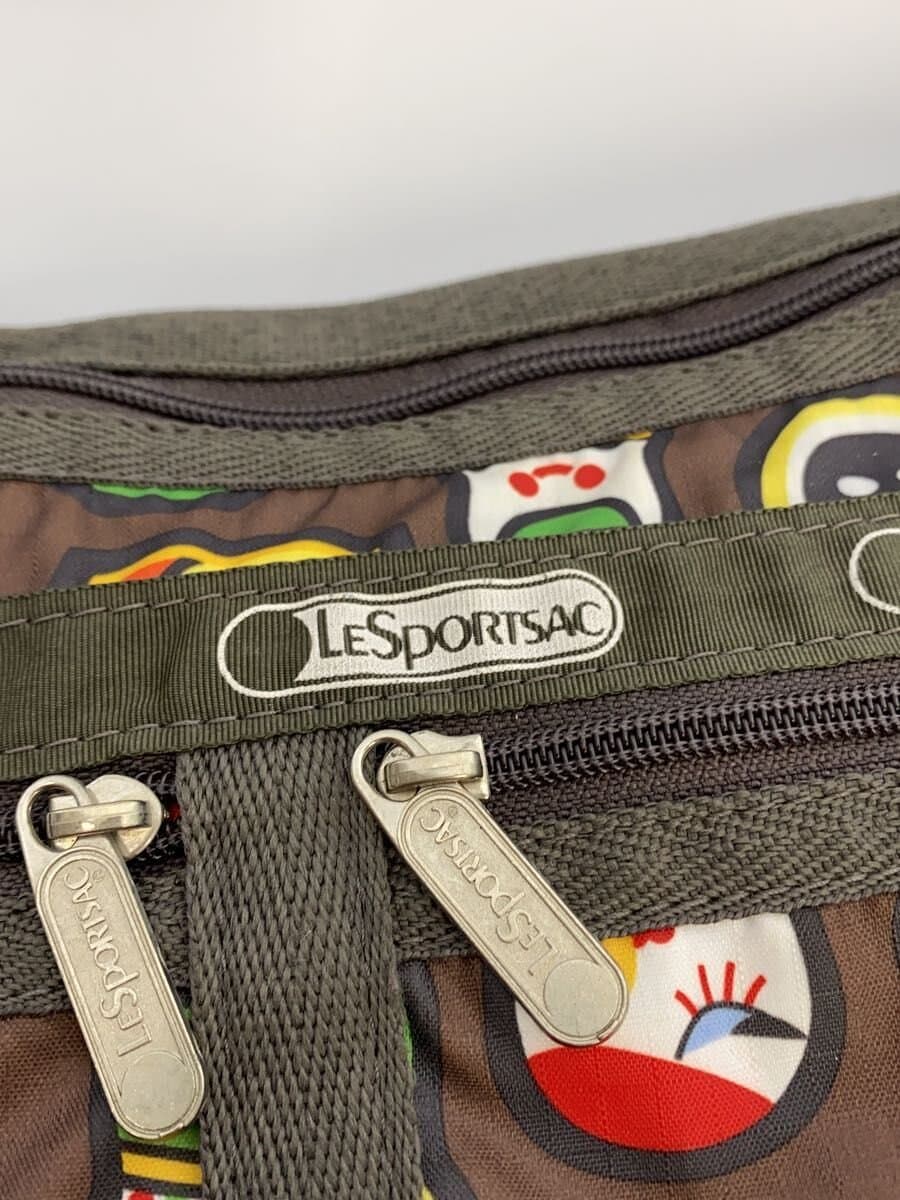 LESPORTSAC Shoulder Bag All Over Pattern Brown Pouch LeSportsac Sack 5