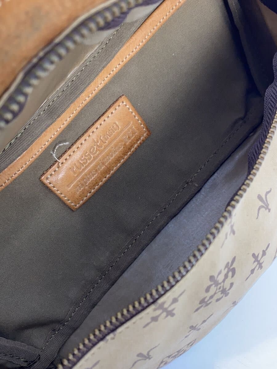 russet Waist Bag Beige All Over Pattern Stain、With Wear Russet 6