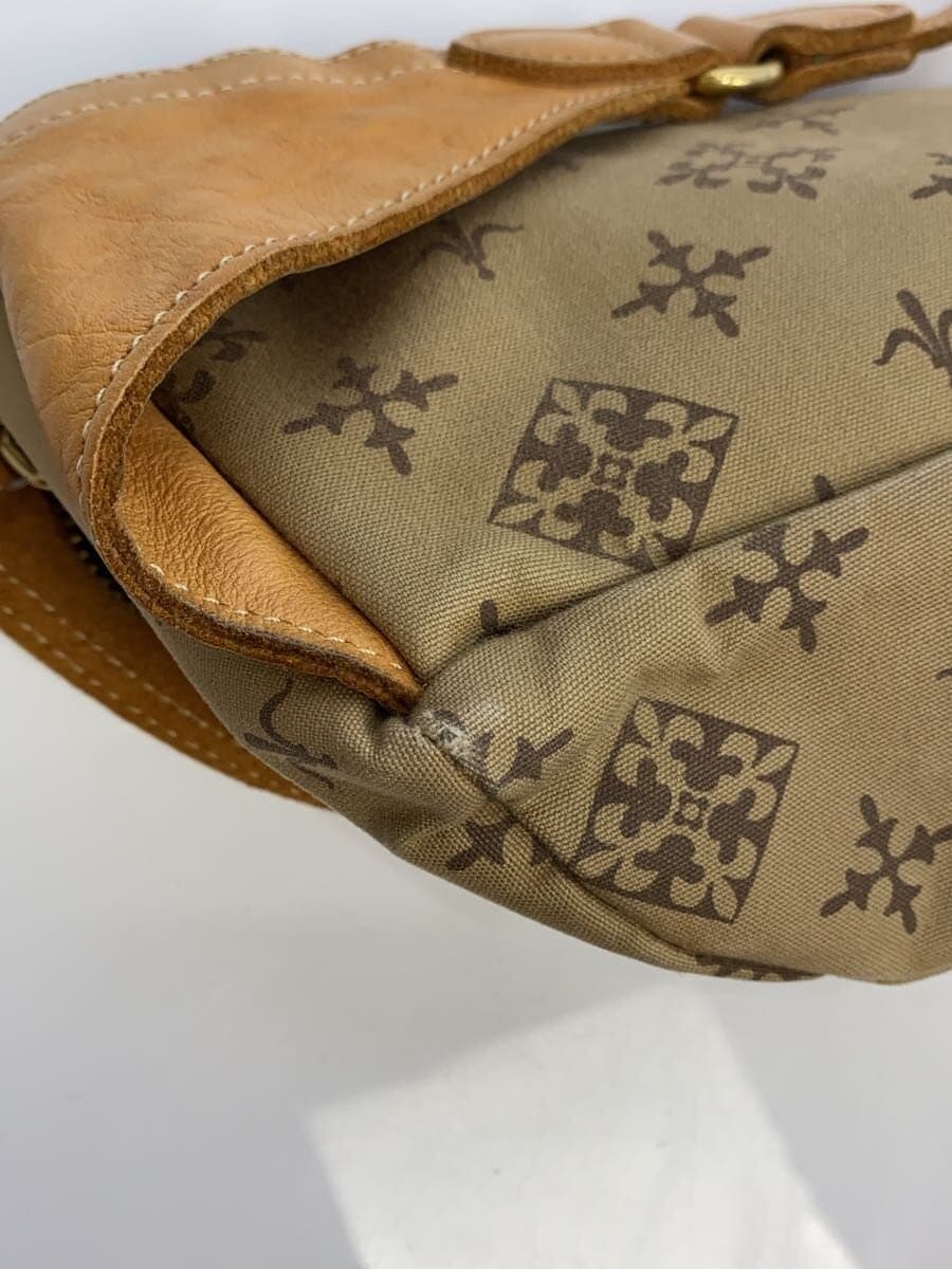 russet Waist Bag Beige All Over Pattern Stain、With Wear Russet 7