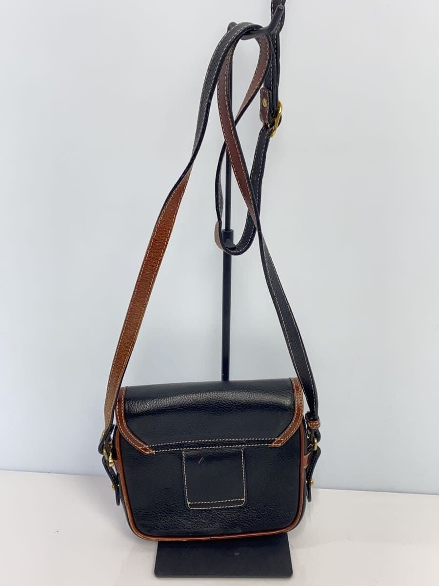 BALLY Shoulder Bag Leather Black Solid 76252566 Scuff、With Wear 3