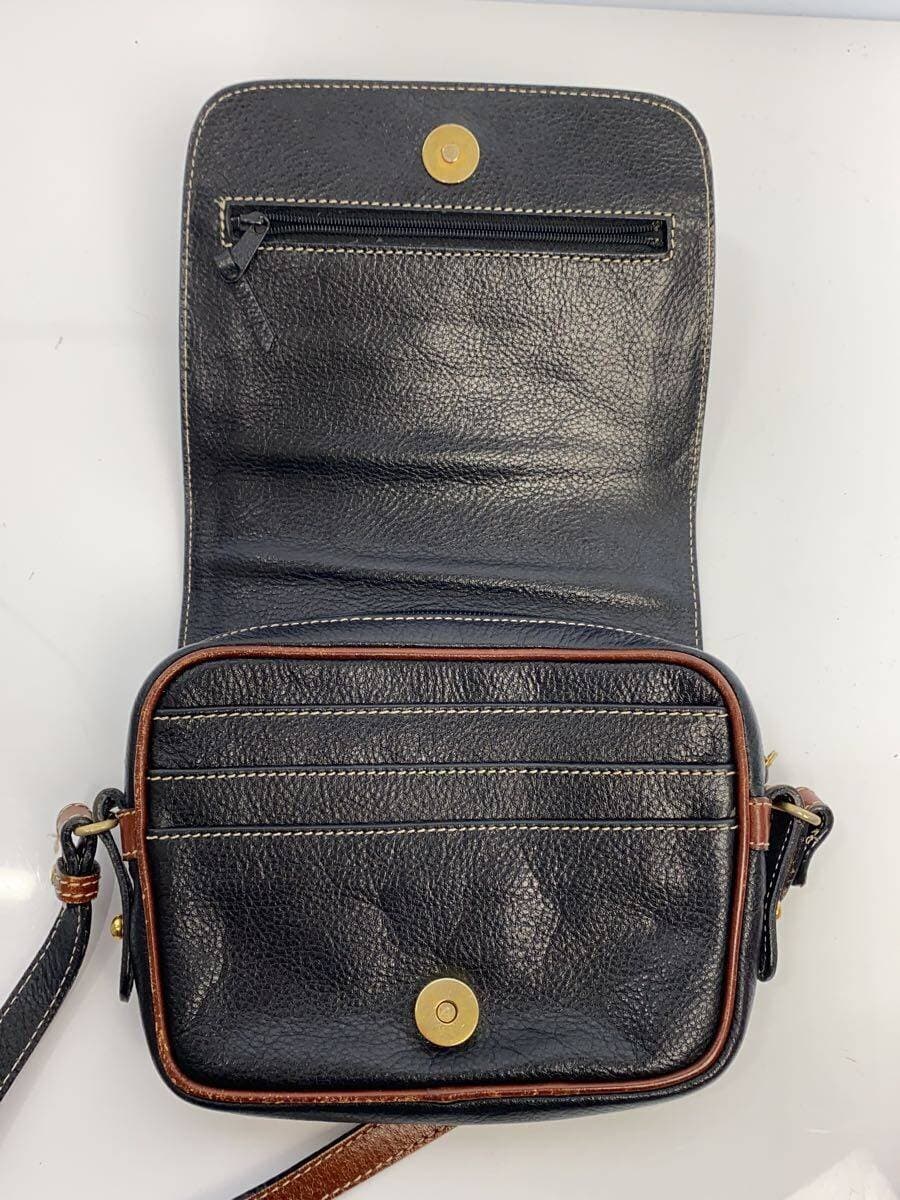 BALLY Shoulder Bag Leather Black Solid 76252566 Scuff、With Wear 6