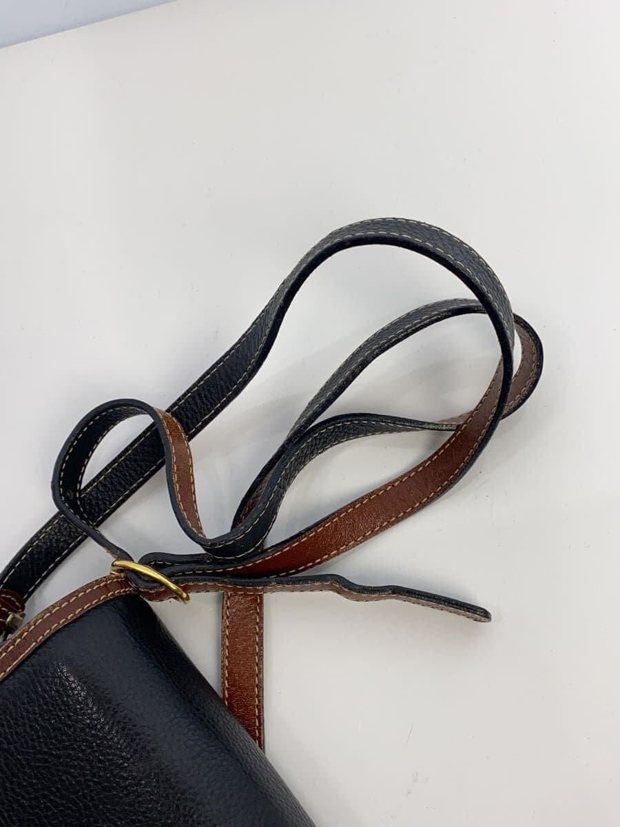 BALLY Shoulder Bag Leather Black Solid 76252566 Scuff、With Wear 8