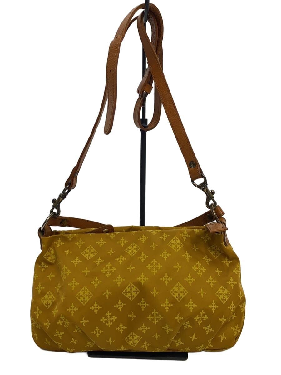 russet Shoulder Bag Yellow All Over Pattern With Wear Russet