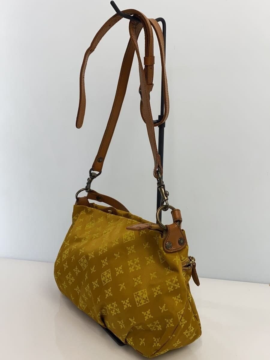 russet Shoulder Bag Yellow All Over Pattern With Wear Russet 2