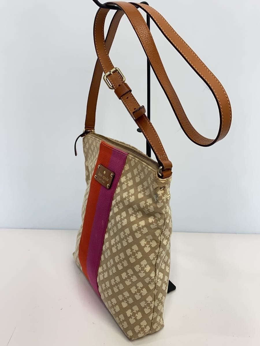 kate spade new york Shoulder Bag Cotton Camel All Over Pattern With Stain Kate Spade New York 2