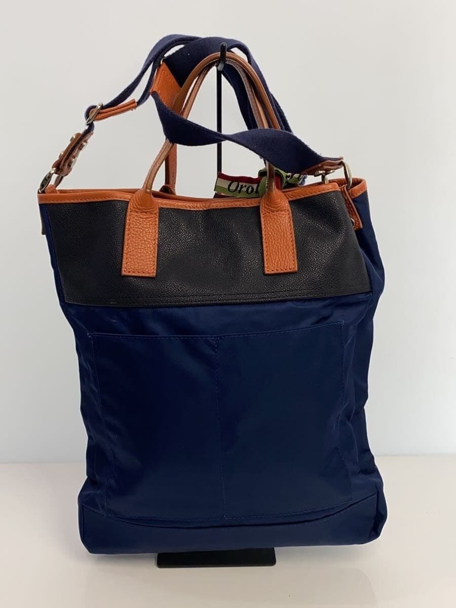Orobianco Tote Bag Shoulder Bag Nylon Navy Solid Orobianco 3
