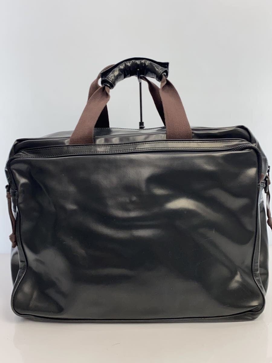 LUGGAGE LABEL Briefcase PVC Black 2-Way Overnighter Crack 、With Wear 3