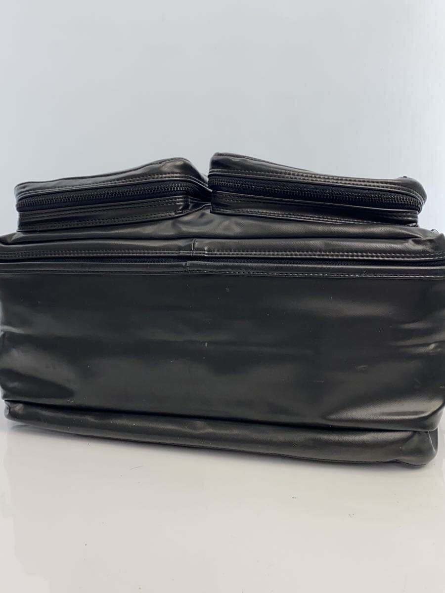 LUGGAGE LABEL Briefcase PVC Black 2-Way Overnighter Crack 、With Wear 4