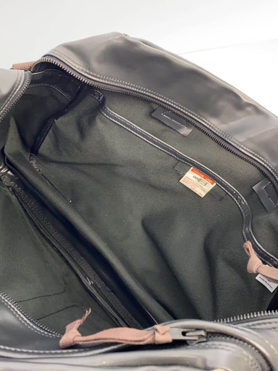 LUGGAGE LABEL Briefcase PVC Black 2-Way Overnighter Crack 、With Wear 6