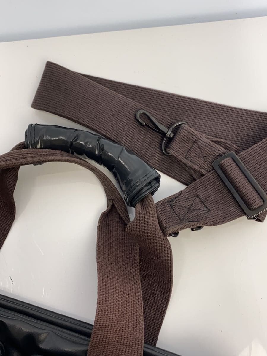 LUGGAGE LABEL Briefcase PVC Black 2-Way Overnighter Crack 、With Wear 9