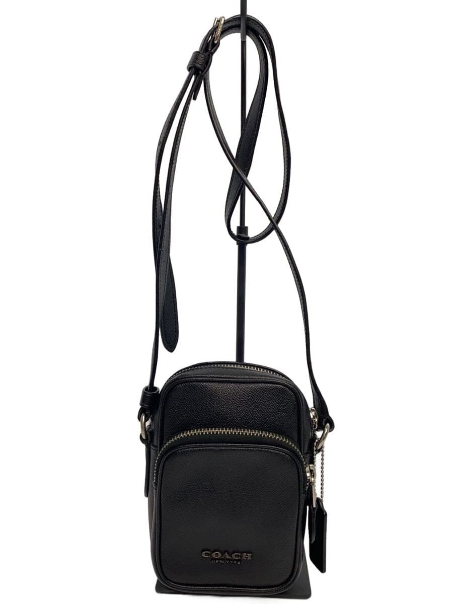 COACH shoulder bag leather black plain Coach