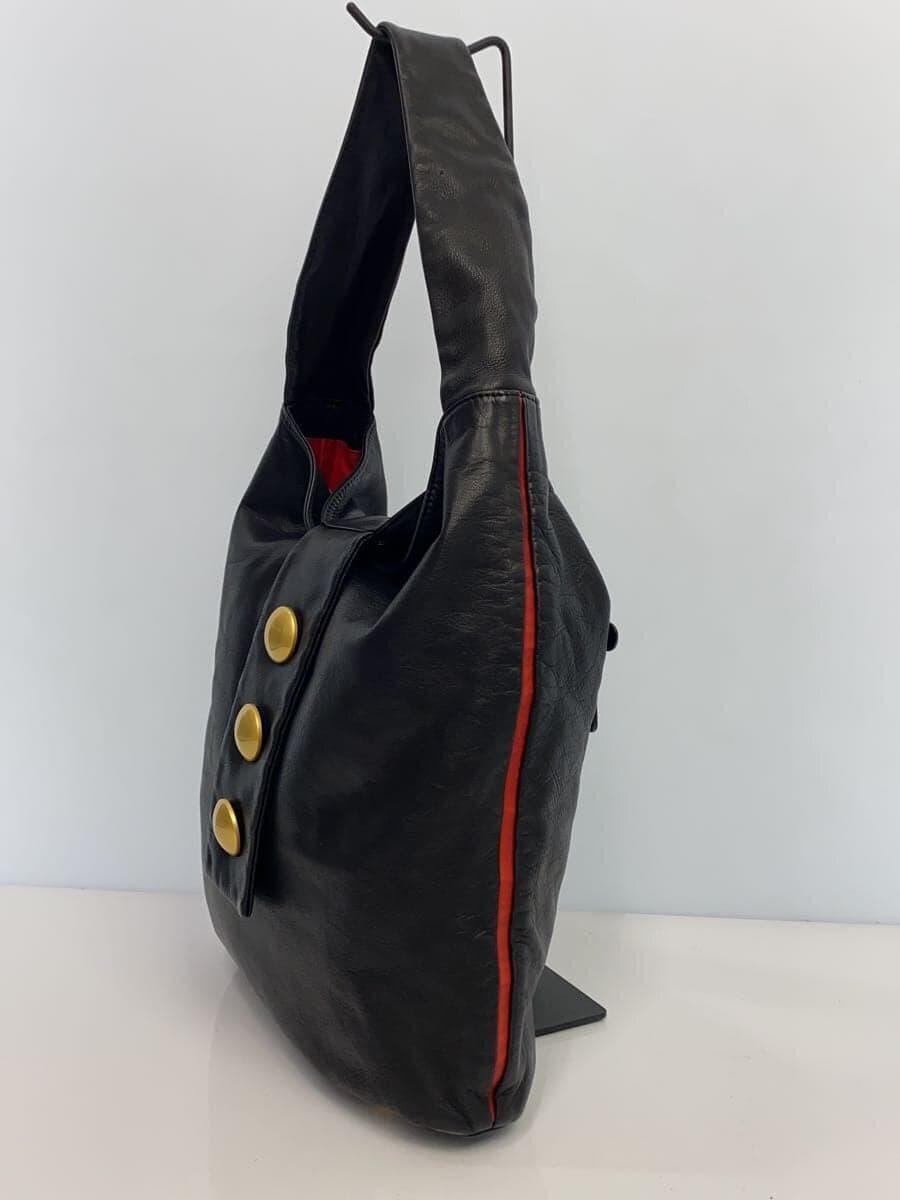 Kawa-kawa one-shoulder gold button corner wear present leather black Kawa-kawa 2