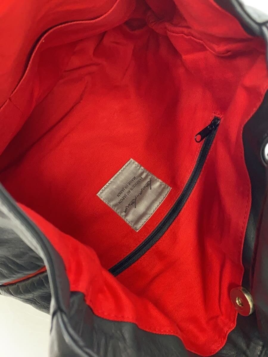 Kawa-kawa one-shoulder gold button corner wear present leather black Kawa-kawa 6