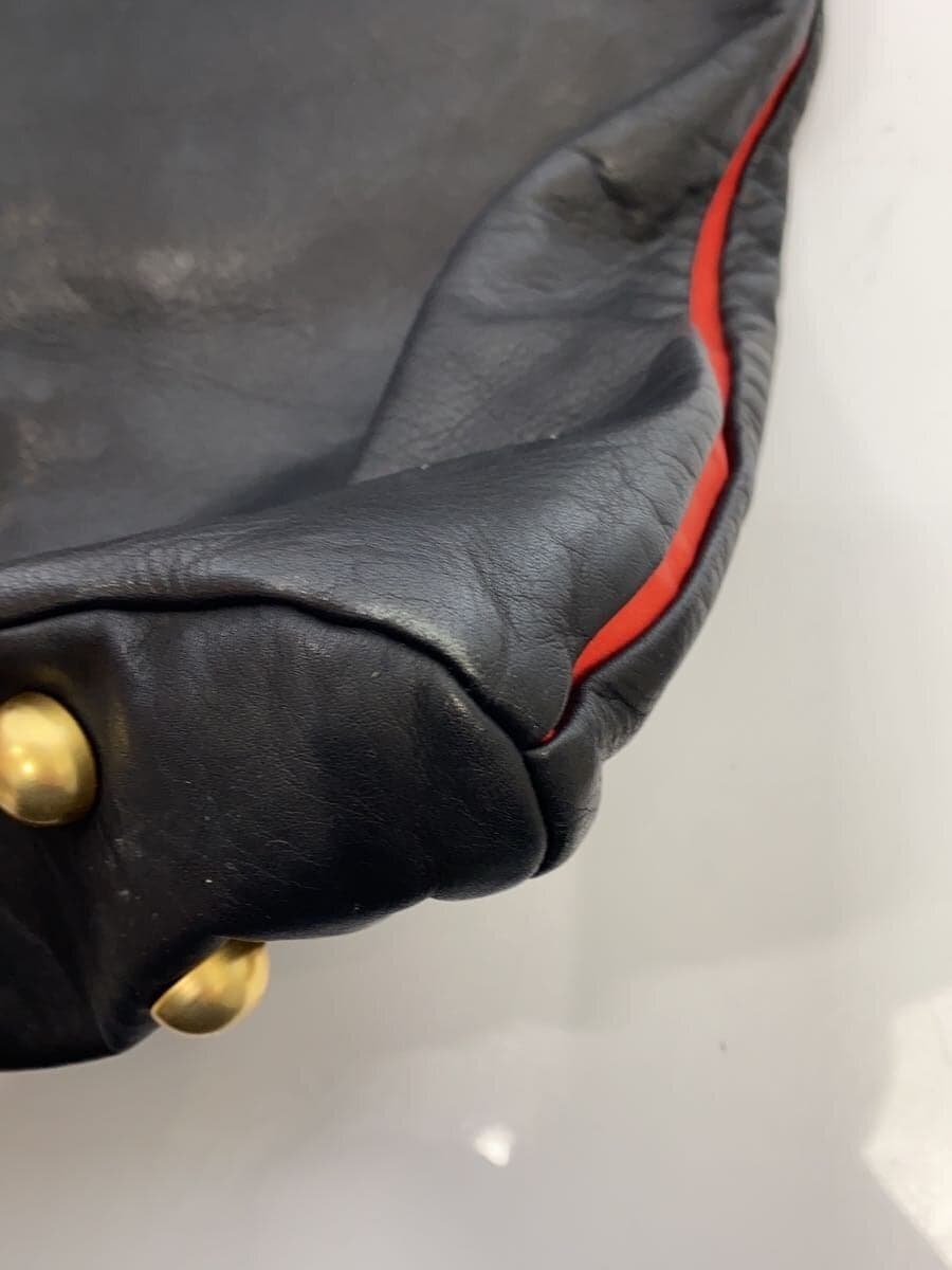 Kawa-kawa one-shoulder gold button corner wear present leather black Kawa-kawa 9