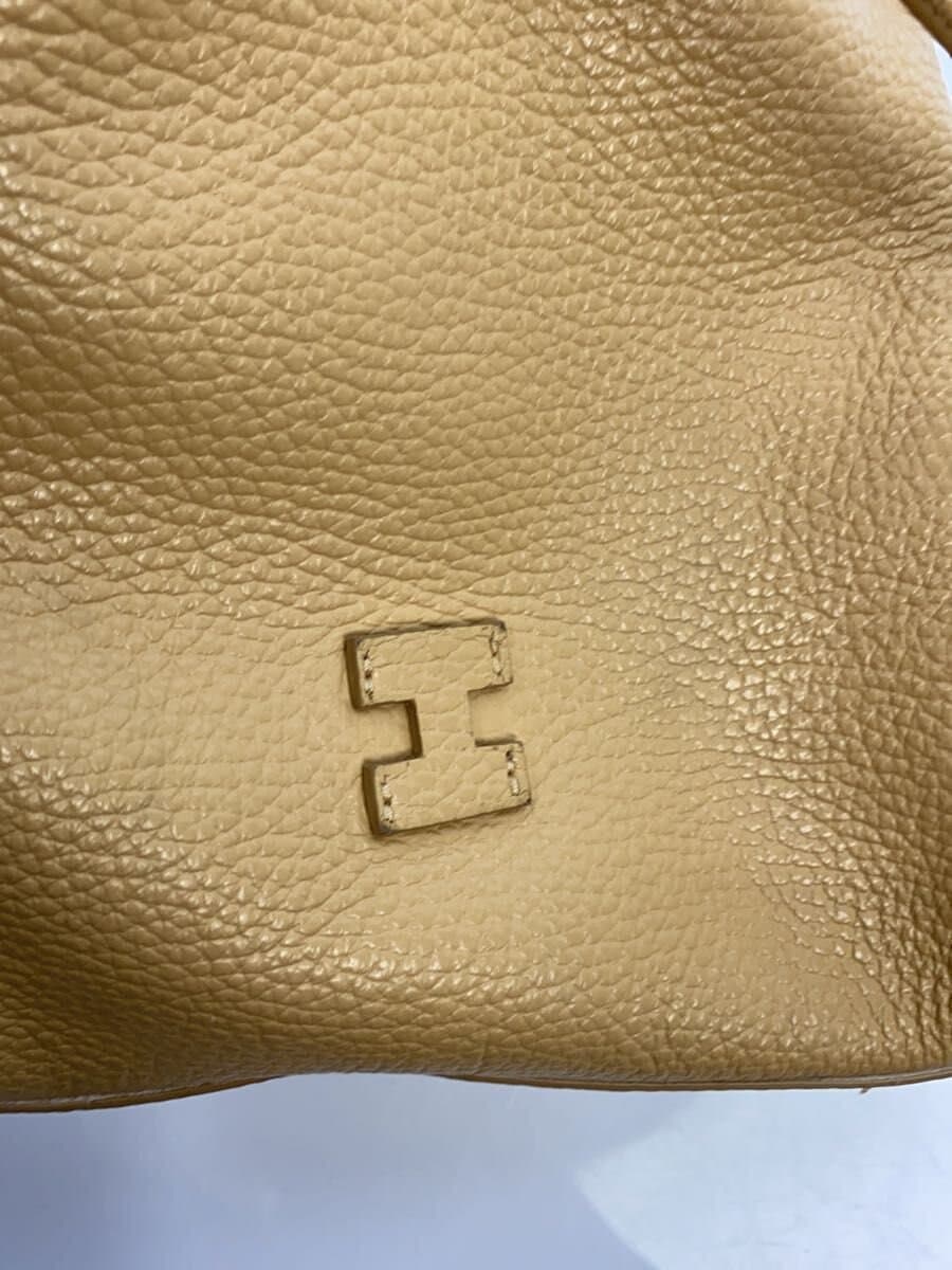 IACUCCI Shoulder Bag Leather Camel Solid With Scratches Iacucci 5