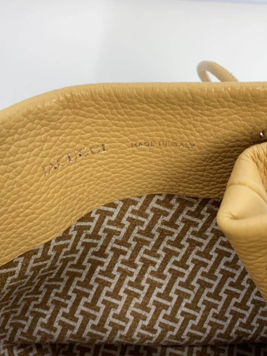 IACUCCI Shoulder Bag Leather Camel Solid With Scratches Iacucci 7