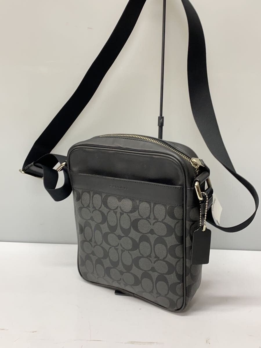 COACH Shoulder Bag Leather BLK All Over Pattern 2