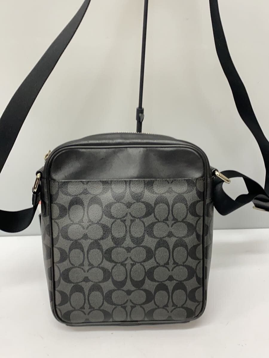 COACH Shoulder Bag Leather BLK All Over Pattern 3