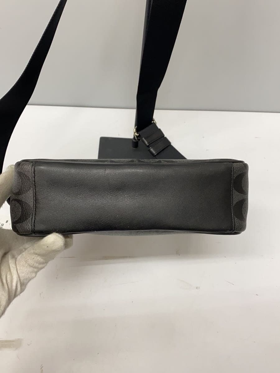 COACH Shoulder Bag Leather BLK All Over Pattern 4