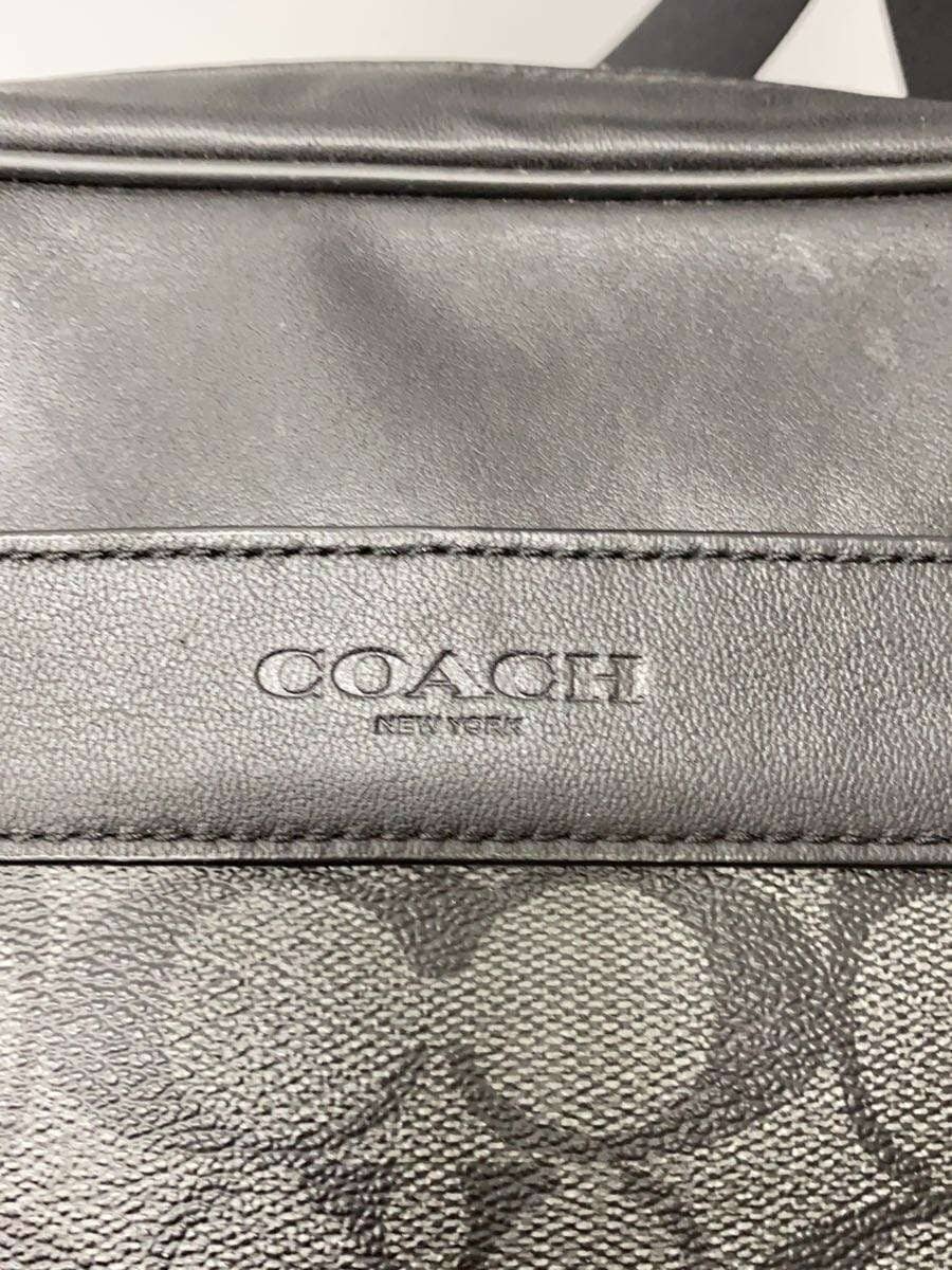 COACH Shoulder Bag Leather BLK All Over Pattern 5