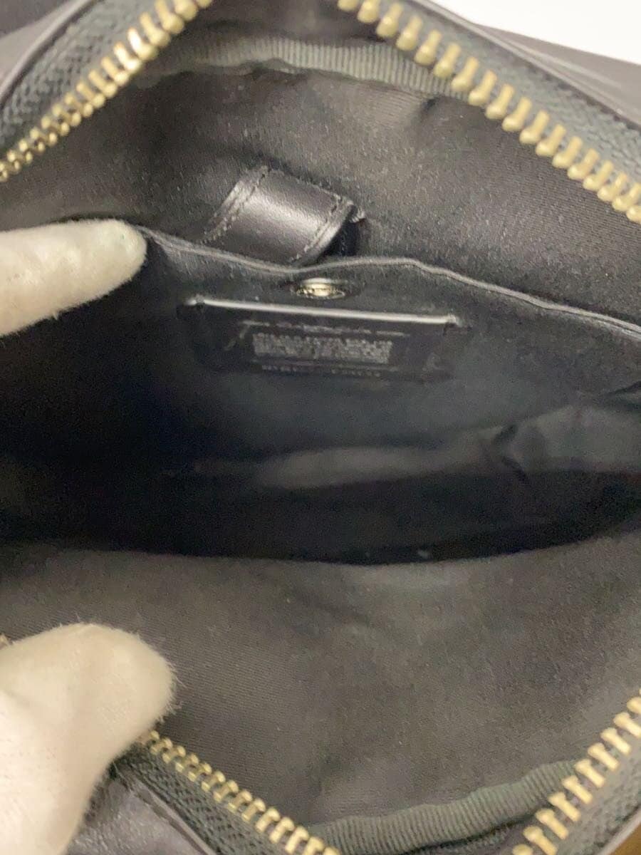 COACH Shoulder Bag Leather BLK All Over Pattern 6