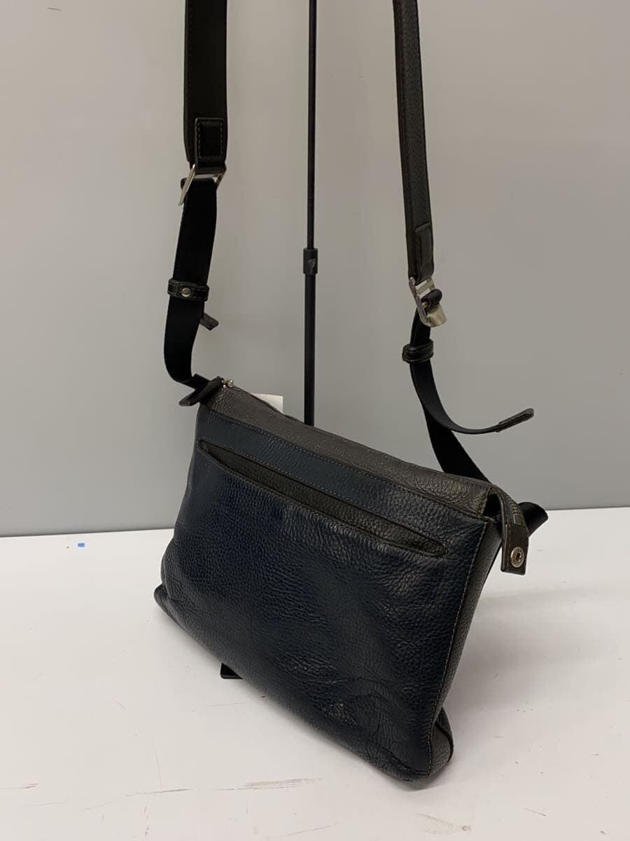 FUJITAKA Shoulder Bag Leather GRY Solid 2