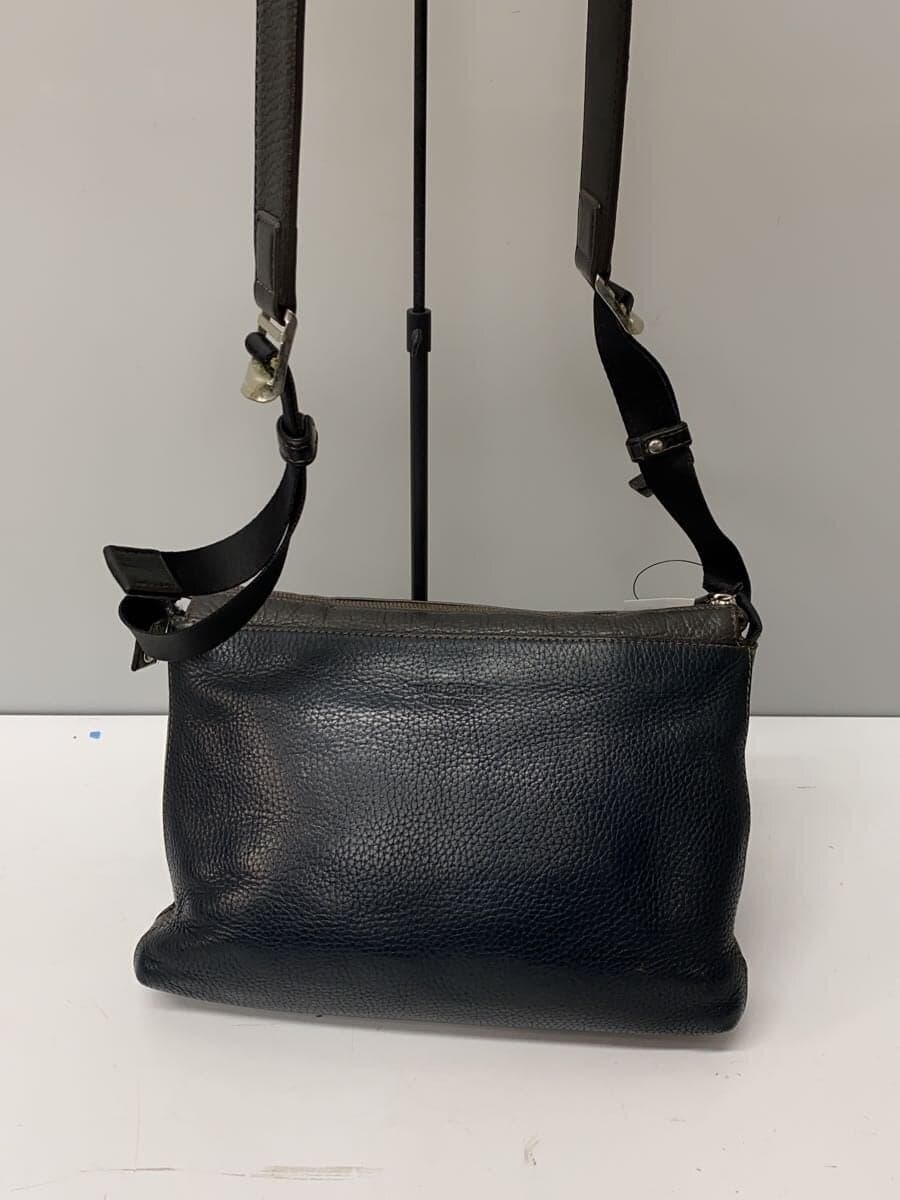 FUJITAKA Shoulder Bag Leather GRY Solid 3