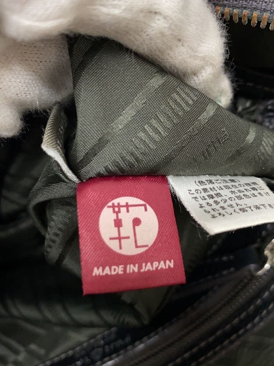 FUJITAKA Shoulder Bag Leather GRY Solid 5