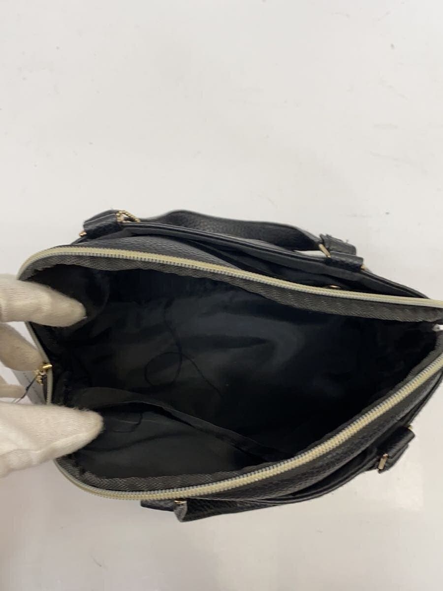 MARY QUANT Handbag Leather BLK Solid 5