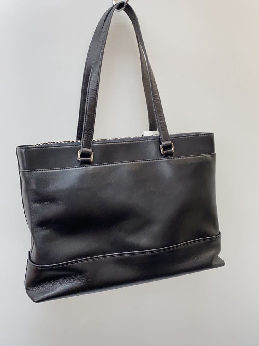 agnes b VOYAGE Tote Bag Leather BLK Solid mda-02 3
