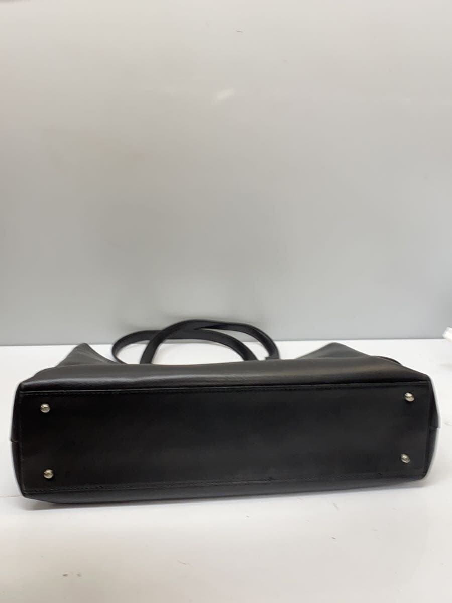 agnes b VOYAGE Tote Bag Leather BLK Solid mda-02 4