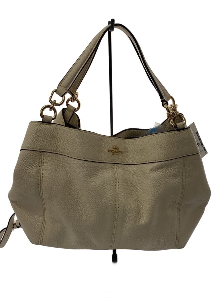 COACH Shoulder Bag Leather CRM Solid Color F28992